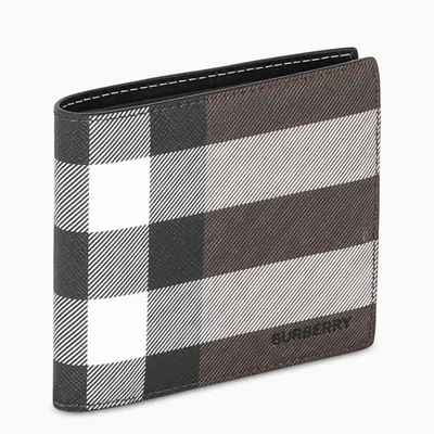 Burberry Check Billfold Dark Brown Wallet