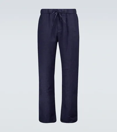 Frescobol Carioca Stretch-cotton Chino Pants In Blue