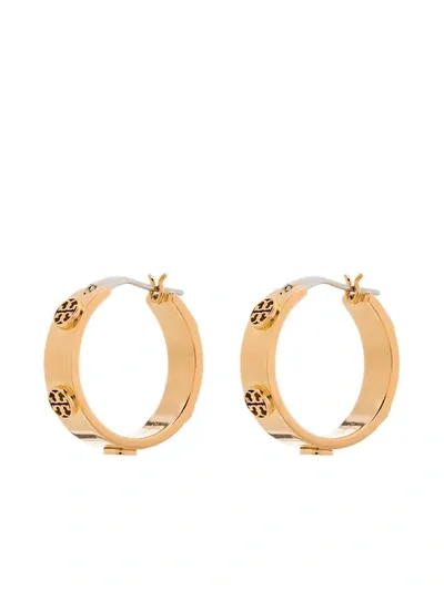 Tory Burch Miller Stud Hoop Earrings In Gold