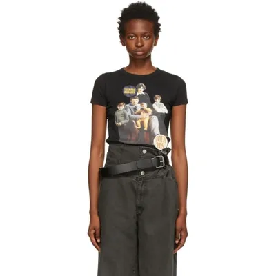 Raf Simons Womens Black Family Portrait Graphic-print Cotton-jersey T-shirt S