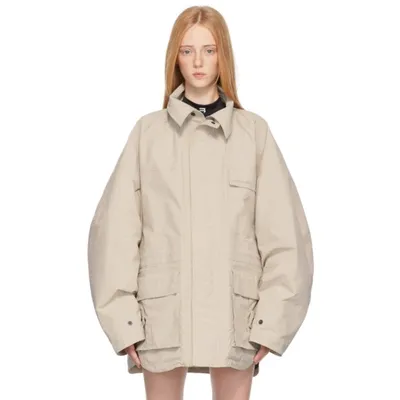 Balenciaga Beige Oversized Parka Jacket