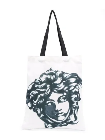 Versace Kids' Medusa-head Motif Tote Bag In White