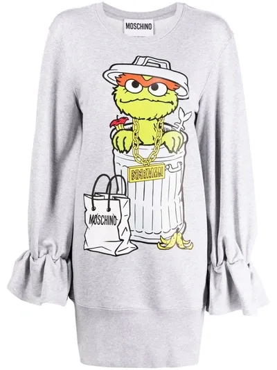 Moschino Sesame Street © T-shirt Dress In Light Grey