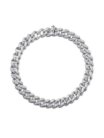 Shay 18k White Gold Diamond Chain Bracelet In Silver