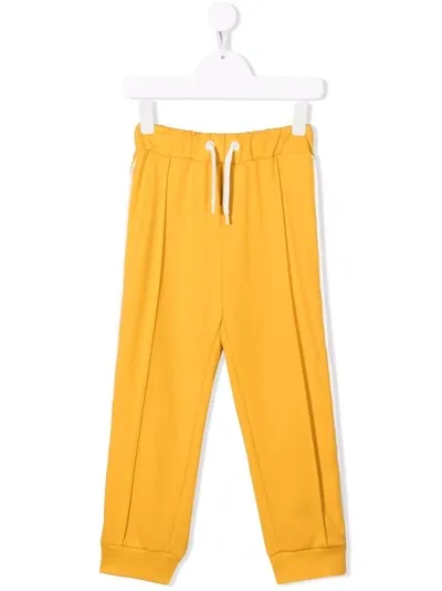 Fendi Embossed-logo Drawstring Track Pants In Yellow