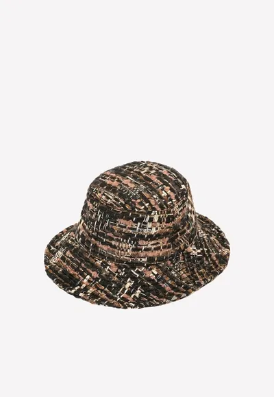 Dolce & Gabbana Bouclé Bucket Hat In Brown