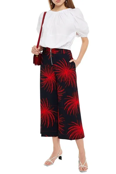 Victoria Victoria Beckham Printed Crepe Culottes In Multi