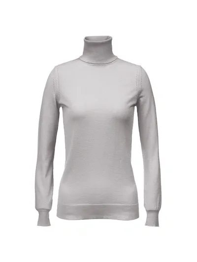 Loro Piana Featherweight Cashmere Turtleneck Sweater In Grey Birch