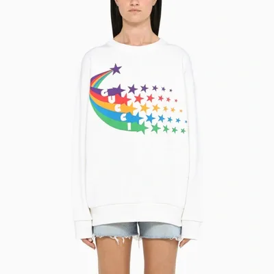 Gucci Ivory Sweatshirt With Stars Print