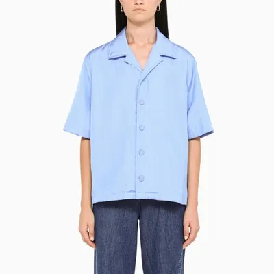 Bottega Veneta Light Blue Car-print Bowling Shirt