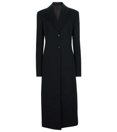 Attico Single-breasted Coat In Black