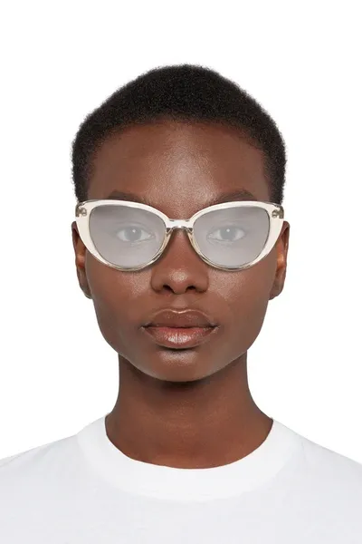 Linda Farrow Cat-eye Acetate Mirrored Sunglasses In Clear