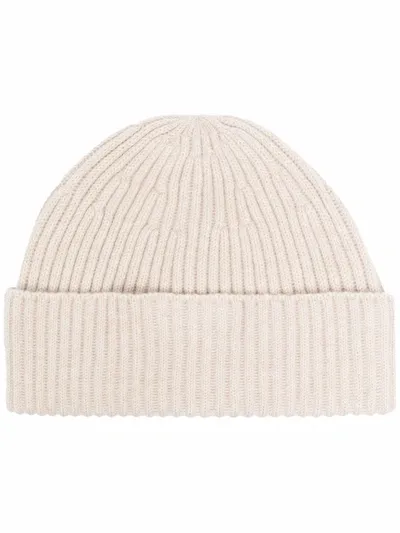 Brunello Cucinelli Ribbed Cashmere Beanie In Nude