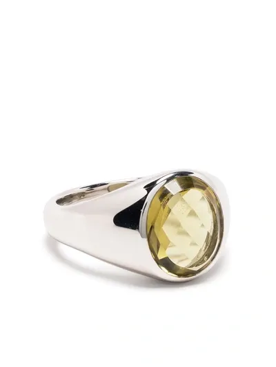 Tom Wood Lizzie Olive Quartz Ring In Silber