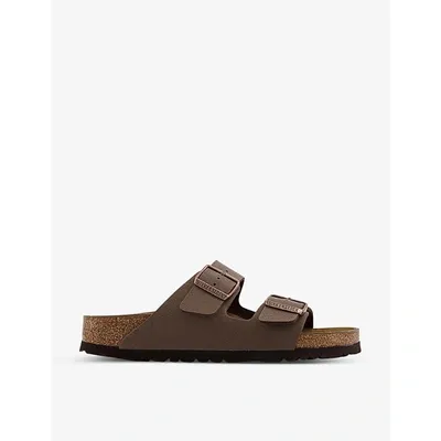 Birkenstock Womens Mocha Birko Flor Arizona Faux-leather Sandals In Brown Fabric