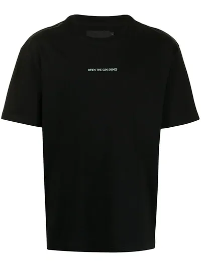 Off Duty Slogan-print Cotton T-shirt In Schwarz