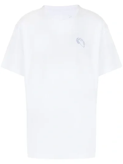 Off Duty Slogan-print Cotton T-shirt In Weiss