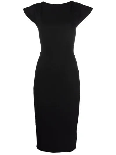 Rick Owens Backless Cap-sleeve Dress In Black