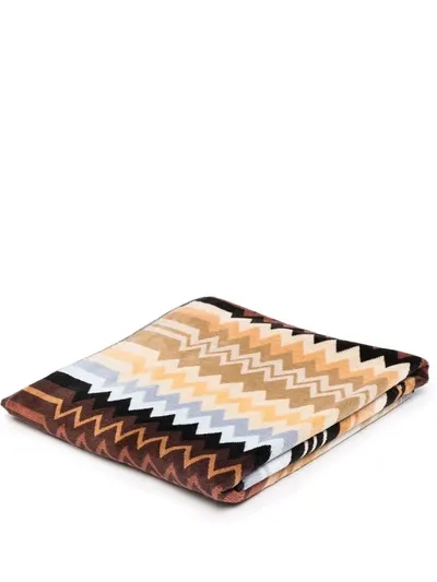 Missoni Giacomo Zigzag Motif Bath Mat In Braun