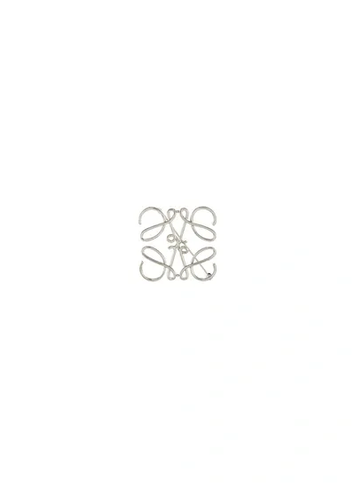 Loewe Anagram Brass Brooch In Metallic