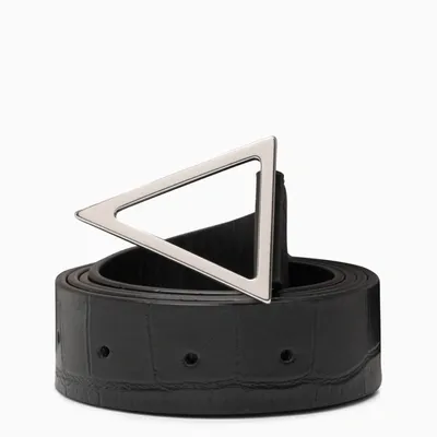 Bottega Veneta Black Coco-print Leather Belt