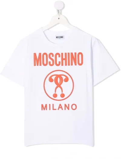 Moschino Kids' Logo-print Cotton T-shirt In White