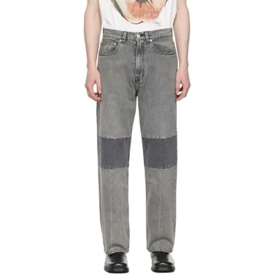 Our Legacy Extended Third Cut Washed Wide-leg Jeans In Grey