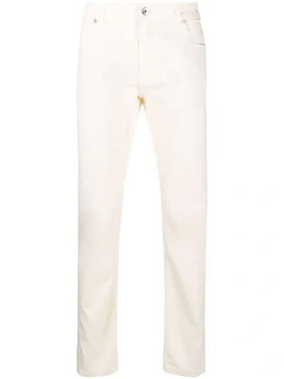 Eleventy Five-pocket Cotton Straight-leg Trousers In Beige