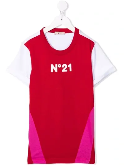 N°21 Teen Colour-block T-shirt In Red