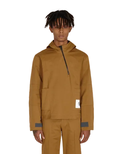 Slam Jam Diagonal Yuma Anorak In Brown