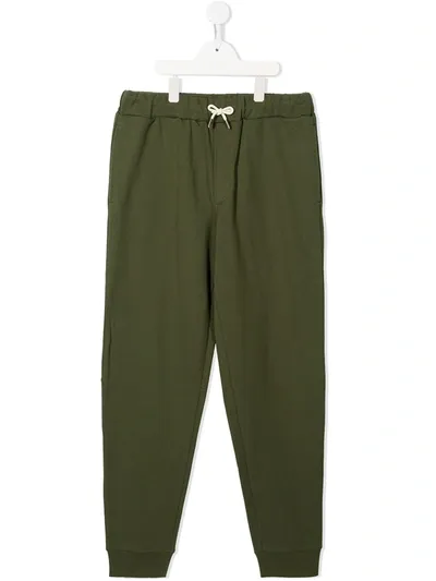 Marni Kids' Logo-print Drawstring Track Pants In Green