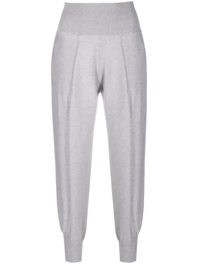 Stella Mccartney Tapered Wool-blend Track Pants In Grau