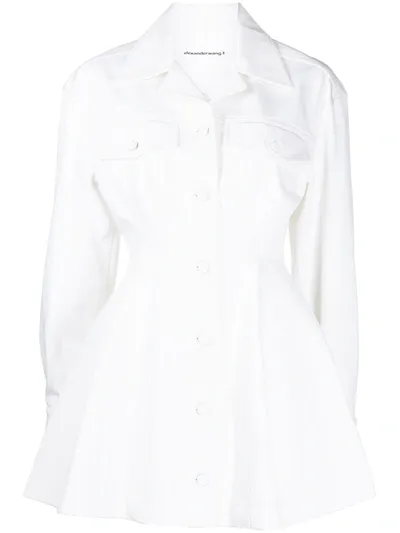 Alexander Wang T Denim Jacket Mini Dress In White