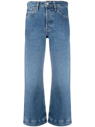 Rag & Bone Cropped Flared-leg Jeans In Blue