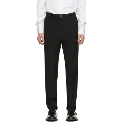 Givenchy Belted Wool Tailored Trousers In Black