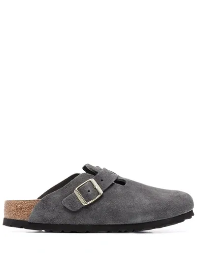 Birkenstock Side-buckle Mules In Grau