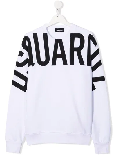 Dsquared2 Kids' Contrasting Logo Sweatshirt In White