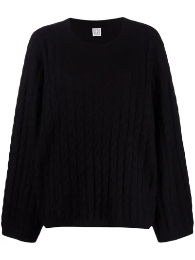 Totême Cable Knit Cashmere Jumper In Schwarz