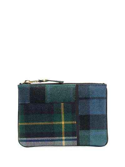 Comme Des Garçons Tartan-patchwork Wallet In Grün