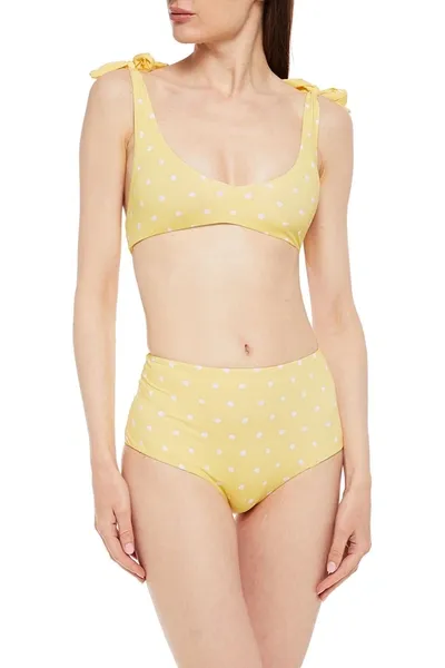 Eberjey Polka-dot Bikini Top In Yellow