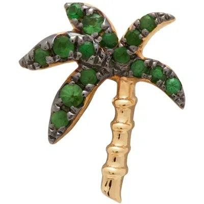 Yvonne Léon 18k Gold Tsavorite Single Earring In Green