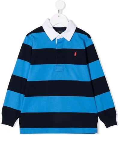 Ralph Lauren Kids' Embroidered.logo Long-sleeve Polo Shirt In Blue