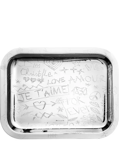 Christofle Graffiti 26cm X 20cm Silver-plated Rectangular Tray