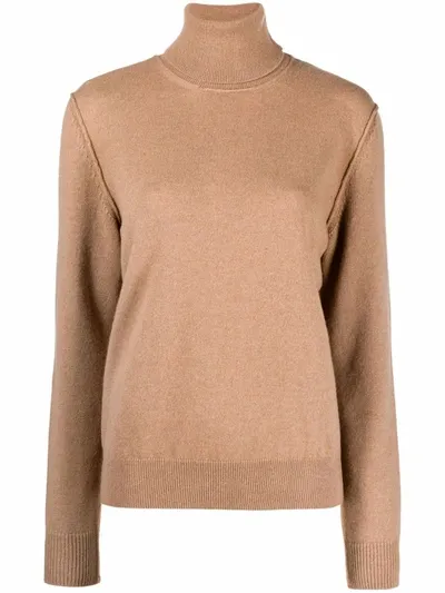 Maison Margiela Roll-neck Knitted Long-sleeve Jumper In Neutrals