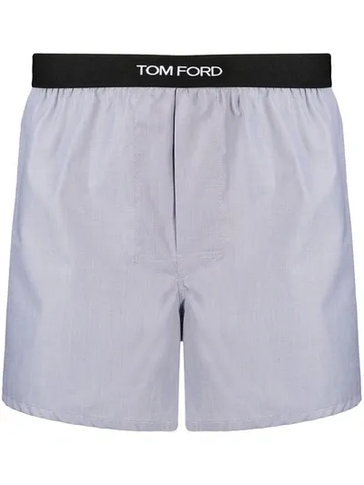 Tom Ford Logo-waistband Boxers In Grey