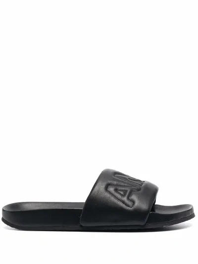 Ambush Logo-quilted Slides In Black