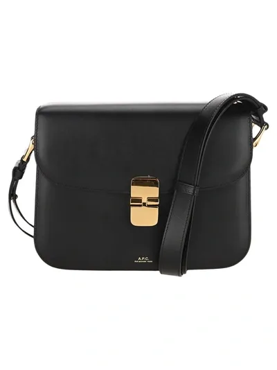 Apc A.p.c. Grace Foldover Top Shoulder Bag In Black