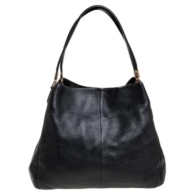 Pre-owned Coach Black Leather Edie Shoulder Bag