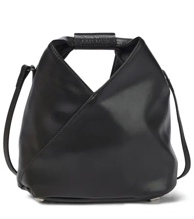 Mm6 Maison Margiela Black Faux-leather Mini Triangle Crossbody Bag