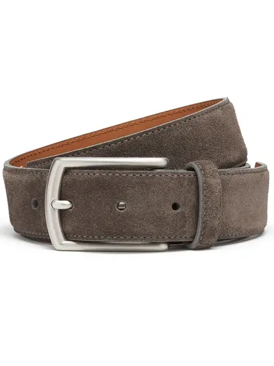 Ermenegildo Zegna Nubuck Leather Belt In Grau